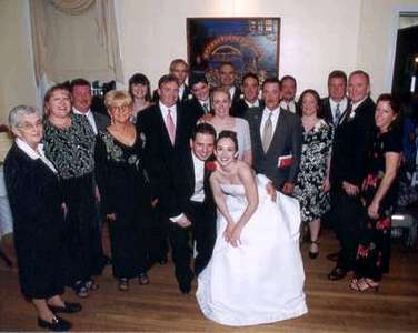 Steph and Dan with Mom's side of the fam...the Hales...  :)
Aunt Pat, Aunt Pam, Uncle Mike, Aunt Terri, Michelle, Uncle Greg, Curt, Alex, Dad, Mom, Uncle Steve, Uncle Tommy, Uncle Ray, Aunt Maryann, Uncle Jim, Pop Pop, and Eileen