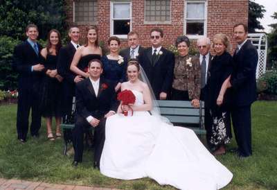 Dan and Steph with Dan's mom's family...(l-r: David, Alexis, Jason, Allison, Esther, Dale, Adam, Tema, Pop, Sydney, and Chris)