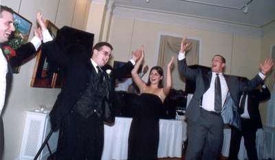 Dan, Adam, Jess, and Eric doing the YMCA...