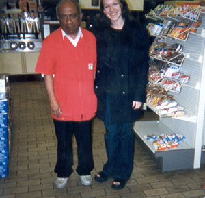 February 2000
me with our 7-11 friend.  He would always give me free stuff and would charge Dan full price!  :)