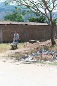 Susan - dumping the dirt (4/8/02)