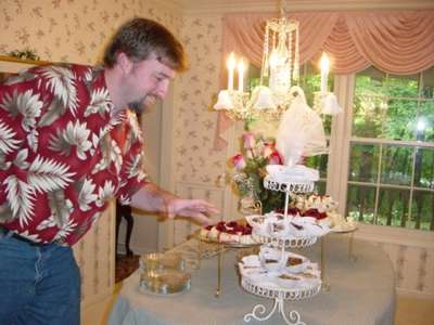 Mike sneeking up on the desert table when no one was looking!