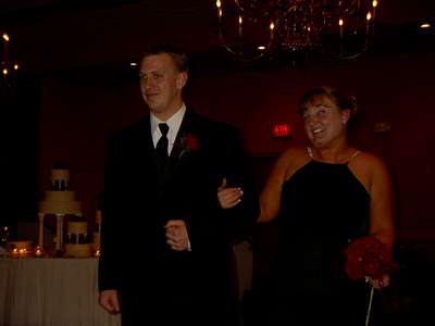 Kevin and I walking into the reception for Marc's wedding.