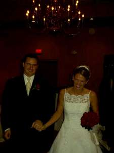 Marc and Katie being announced at their reception.