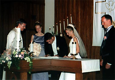 Signing Marriage Certificate