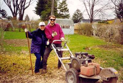 Stump Grinding after Labor Day Storm 1998