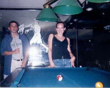 July 1998 Playing pool at a place called Club Soda, DC.