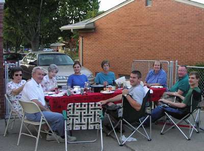 Our first barbeque.