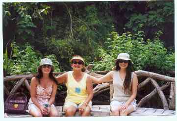 The bride, her mom, and sister at Animal Kingdom in Orlando, FL