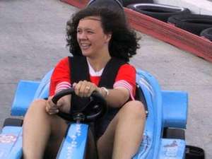 This is probably the only time you will see Lori in a Go Cart!