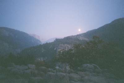 Moon over mountains