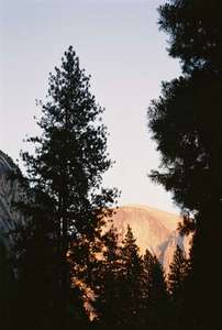 Setting sun on half dome