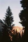 Setting sun on half dome