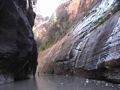 Jamie walking The Narrows