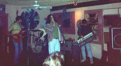 Steve's singing debut at the Hardback Cafe 