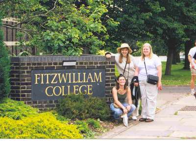 Niki, Heather, and Melissa taking a break from classes while we studied abroad in England. (July 99)