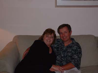 Mother and father of the bride relaxing at the condo in CA.