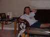 Can you believe it??? My father with my puppy at the house in NC. He looks real relaxed too....