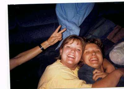 Niki and I being silly on a roadtrip to Sheridan, MI during our senior year at Purdue.