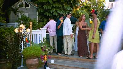 Miss Miranda greeting the guests as they arrived.